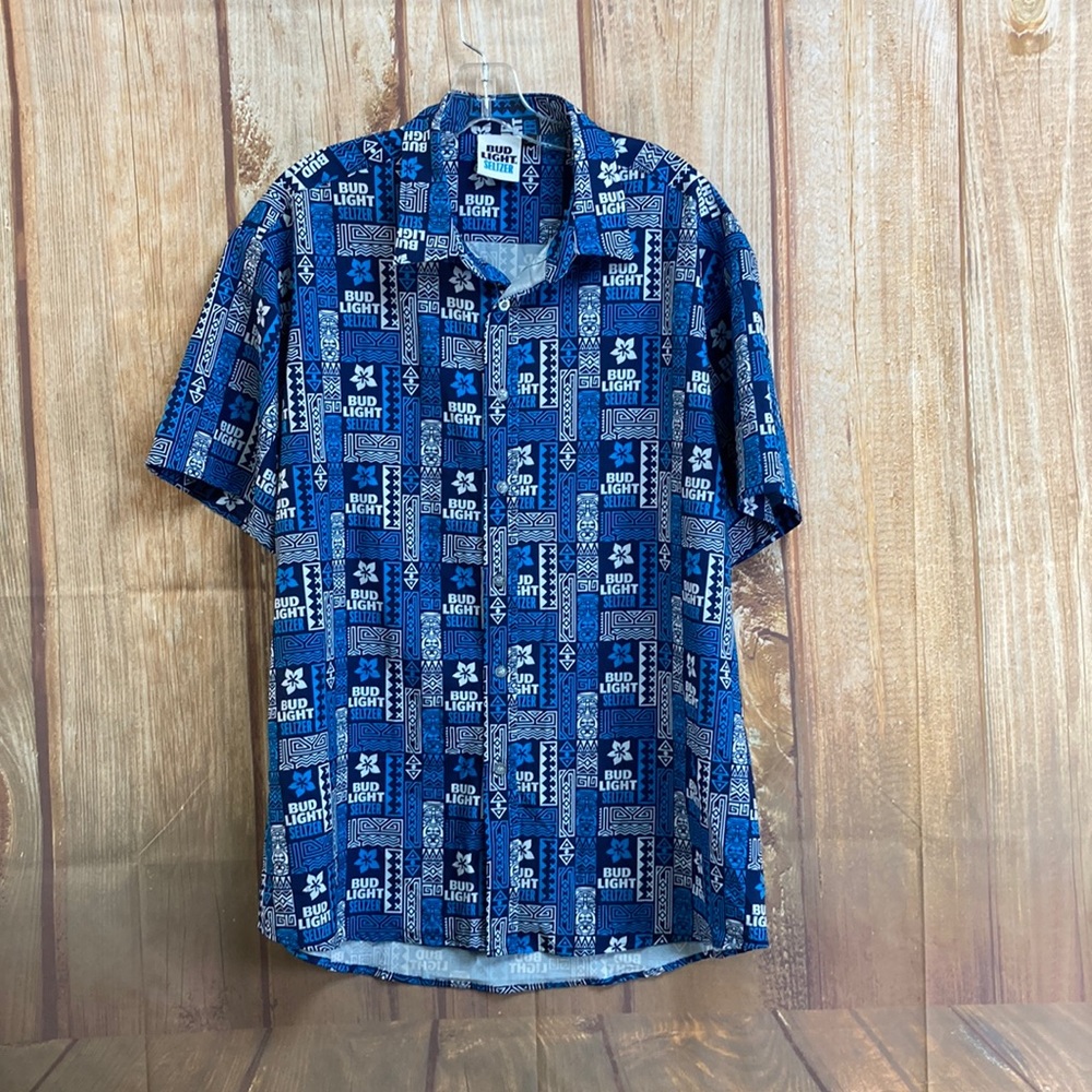 ➡️Bud Light Seltzer Button Down Casual Shirt Men’s Size X-LARGE